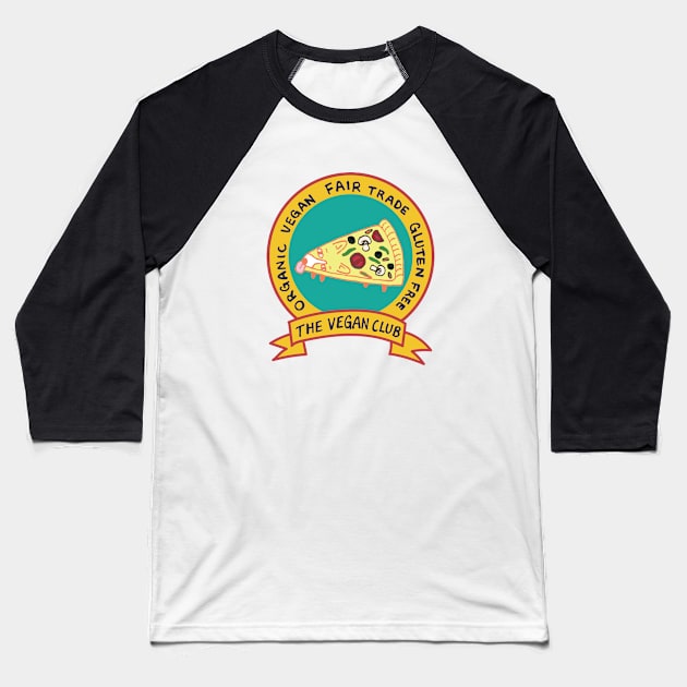 The Vegan Club: corgi pizza Baseball T-Shirt by juliawudesign